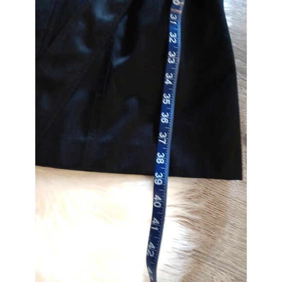 ESPRIT Women Size M Black Belted Pea Coat Wool Blend Interior Large Logo Buttons - Picture 14 of 16